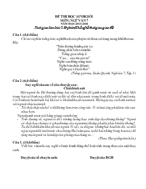 Đề thi học sinh giỏi môn Ngữ văn 7 năm học 2013 - 2014
